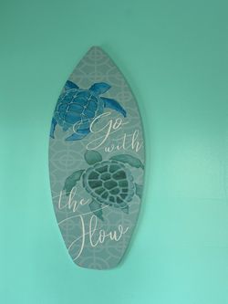 "Coastal Beach Wall Decor Set - Sea Turtle & RELAX Decor - 12 Pieces"
