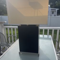 PAIR of Beautiful Large Black And White Lamps 