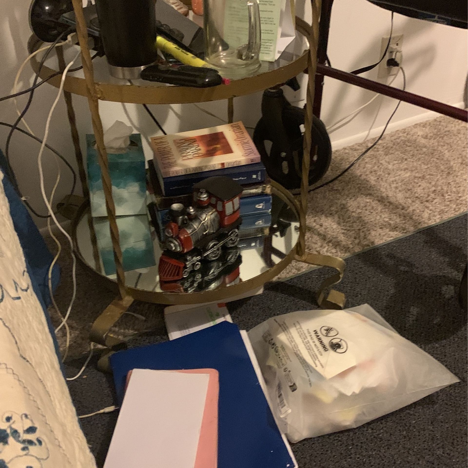 Etagere Glass And Metal 4 Shelves