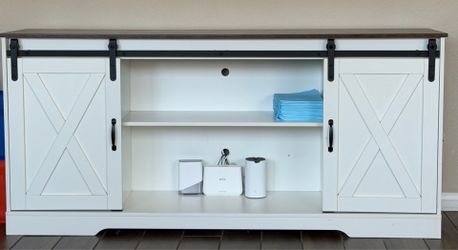 Tv stand cabinet modern farm house