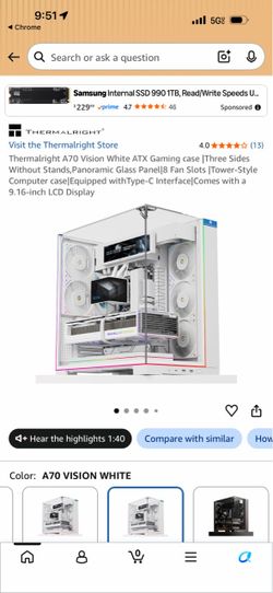 Thermalright A70 Vision White ATX Gaming case