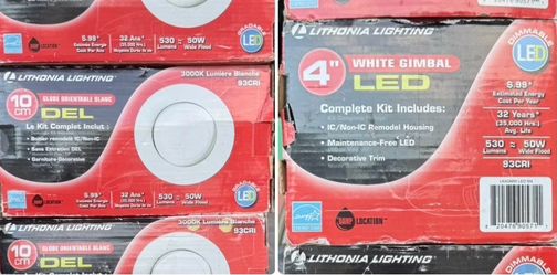 3-Pack Lithonia Lighting 4" LED Recessed Light Kits