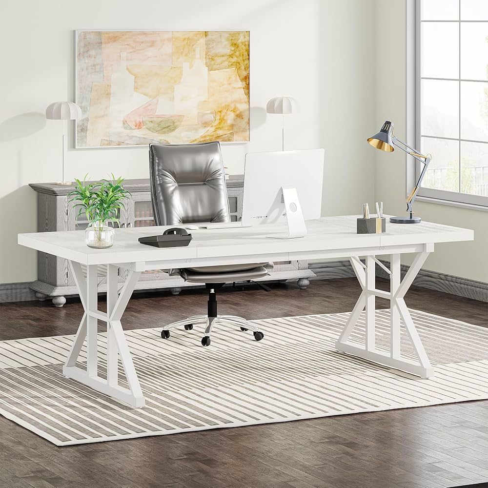 Tribesigns 70.8-Inch Executive Desk, Large Computer Office Desk Workstation, Modern Simple Style Laptop Desk Study Writing Table Business Furniture fo