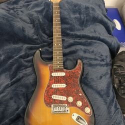 Barely Used Squier Strat Electric Guitar Sunburst
