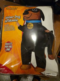Inflatable weiner dog costume