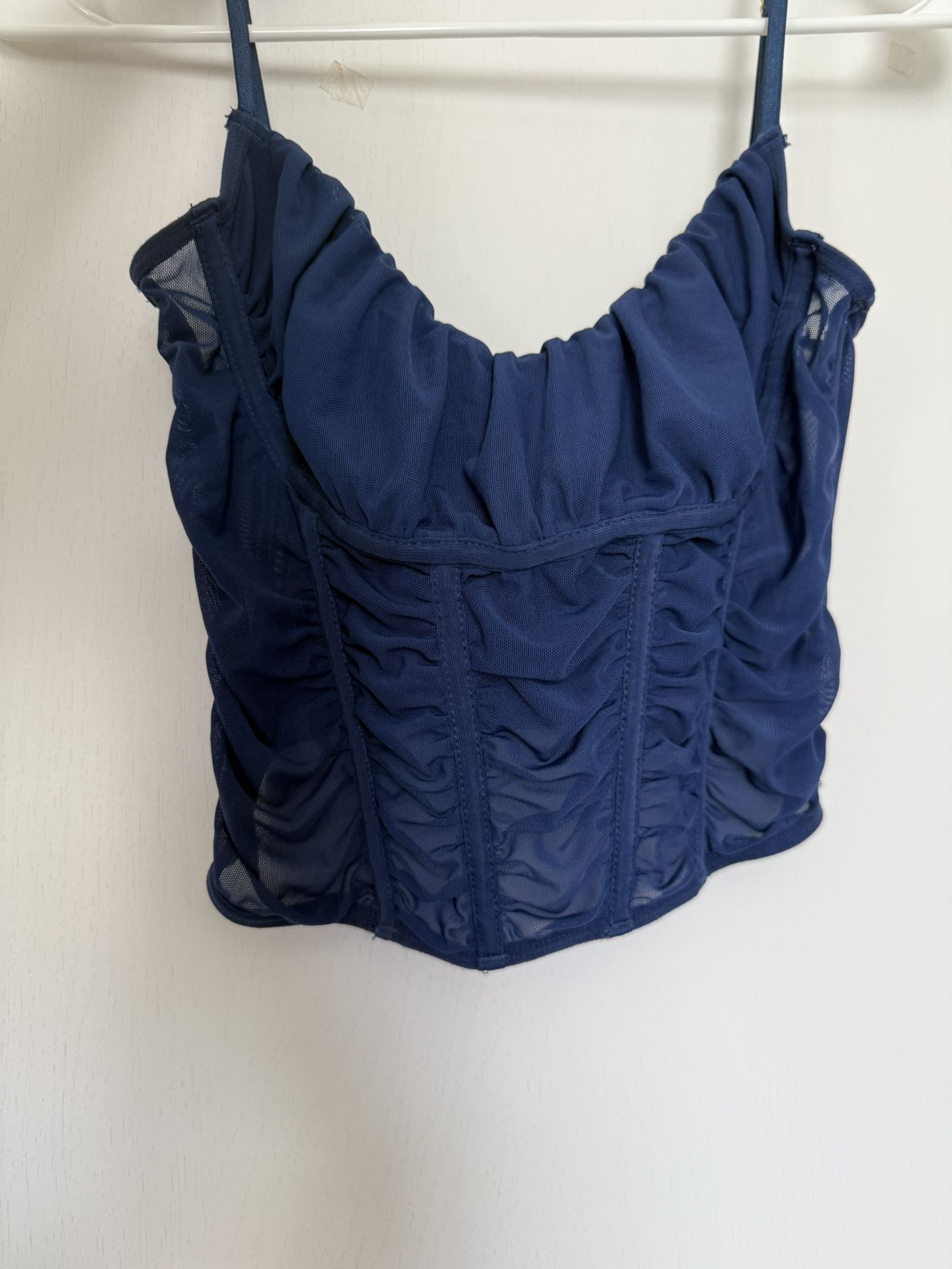 Navy Blue Corset Top