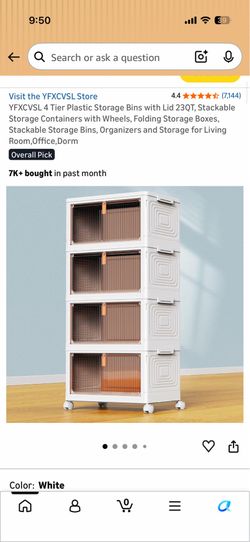 4-Tier Stackable Storage bins, 23 QT