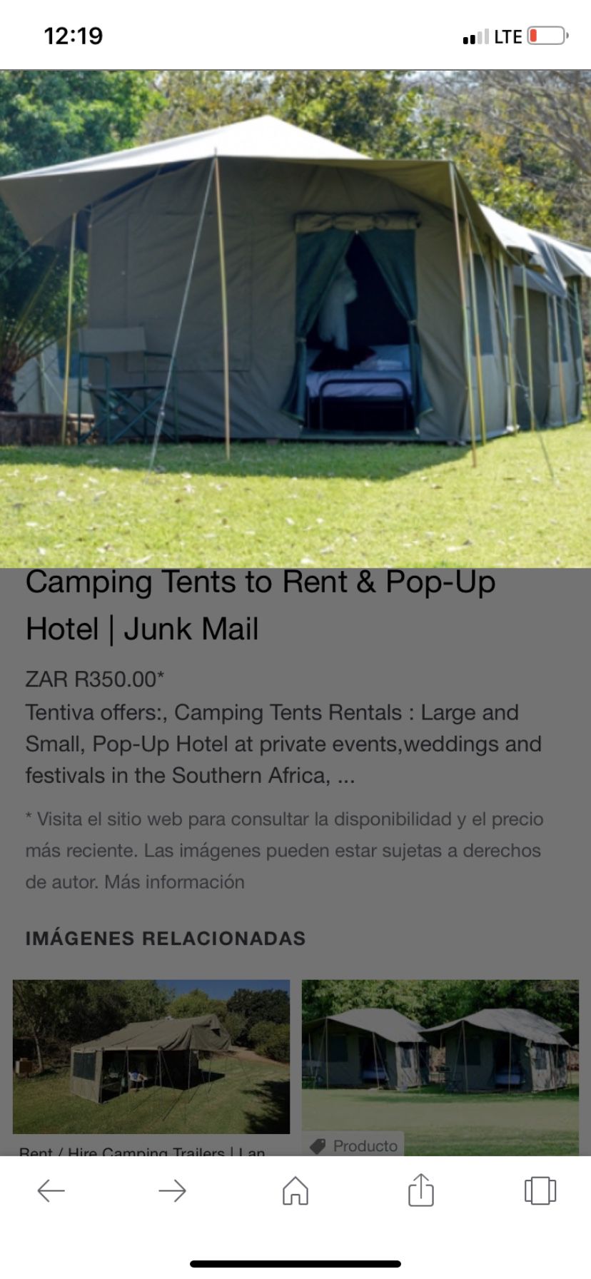 I am loking for tent camping