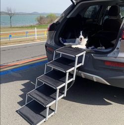 YEP HHO 5-Step Foldable Aluminum Dog Ramp