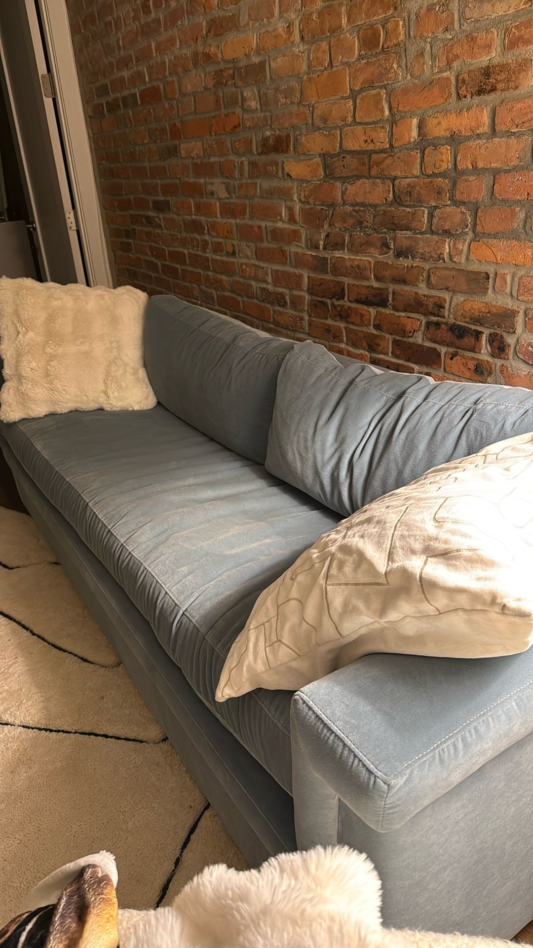 Light Blue Performance Velvet Sleeper Sofa