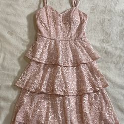 Pink By & By Ruffle Lace Dress Womens Sz XS