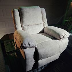 Grey tone reclining massage lift chair for standing assistance senior citizen perfect  great shape