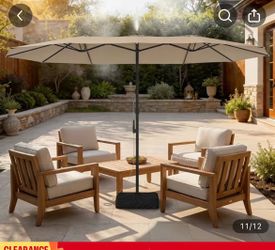 Large Double-Sided Rectangular Patio Umbrella