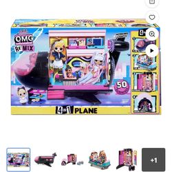  LOL Surprise OMG Remix 4-in-1 Plane Playset With Music Recording Studio, Mixing Booth and 50 Surprises, G
