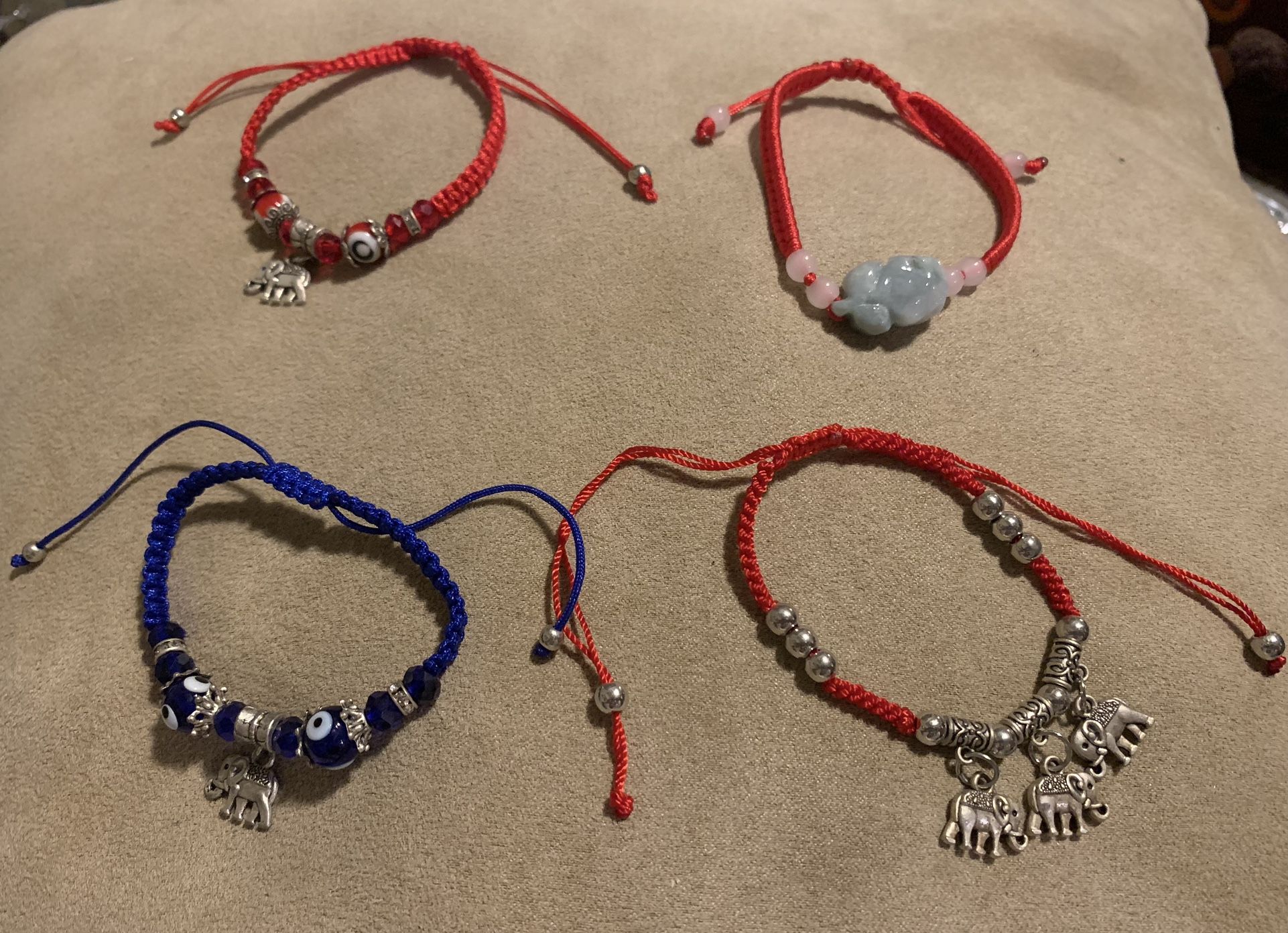 Red and Blue Evil Eye bracelets