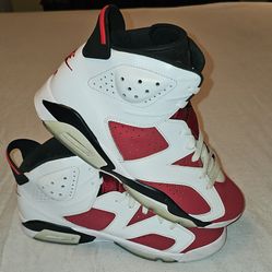 Nike Air Jordan 6 Retro OG Carmine CT8529-106 White Red Black Men's Sneaker