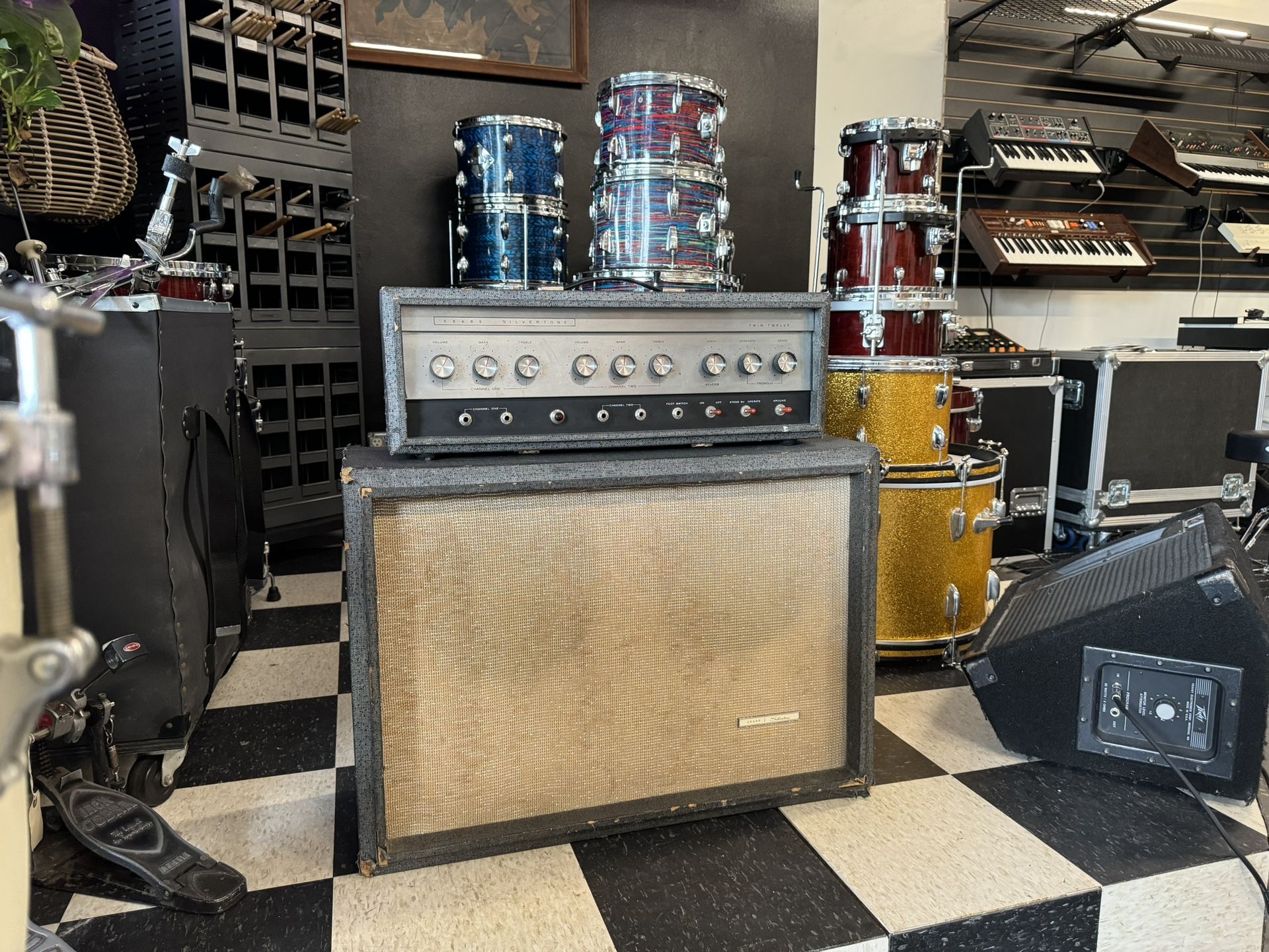Silvertone 1484 Tube head and cab 1960s Vintage 