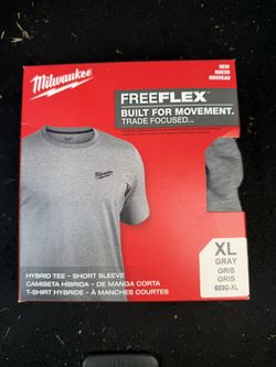 New Milwaukee Men's X-Large Gray Cotton/Polyester Short-Sleeve Hybrid Work T-Shirt 