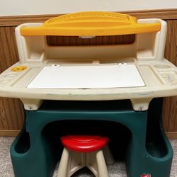 Child Art Desk And Stool 