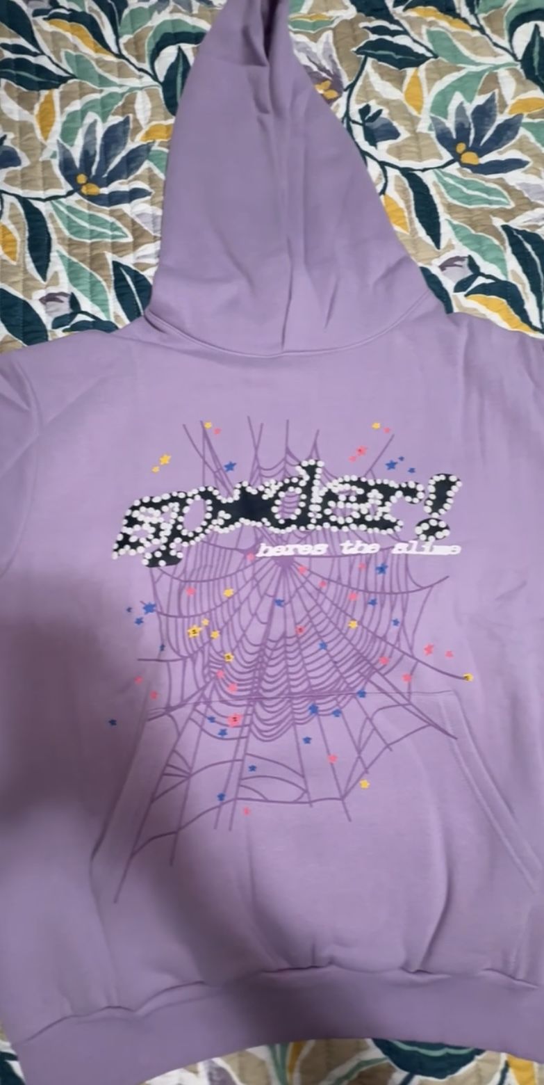 sp5der hoodie purple 