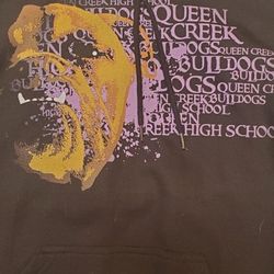 Large Queen Creek  High Schoolbull Dogs Athletic  Hoodie Sweatshirt  New With Tags