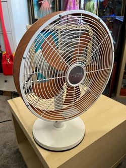 White And Wood Fan