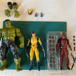 SH Figuarts Deadpool, Infinity War Hulk And Marvel Legends Wolverine