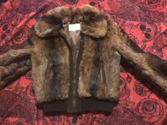 Real rabbit vintage fur jacket