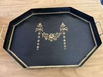 Large Vintage Octogonal Metal Serving Platter/Tray/Decor