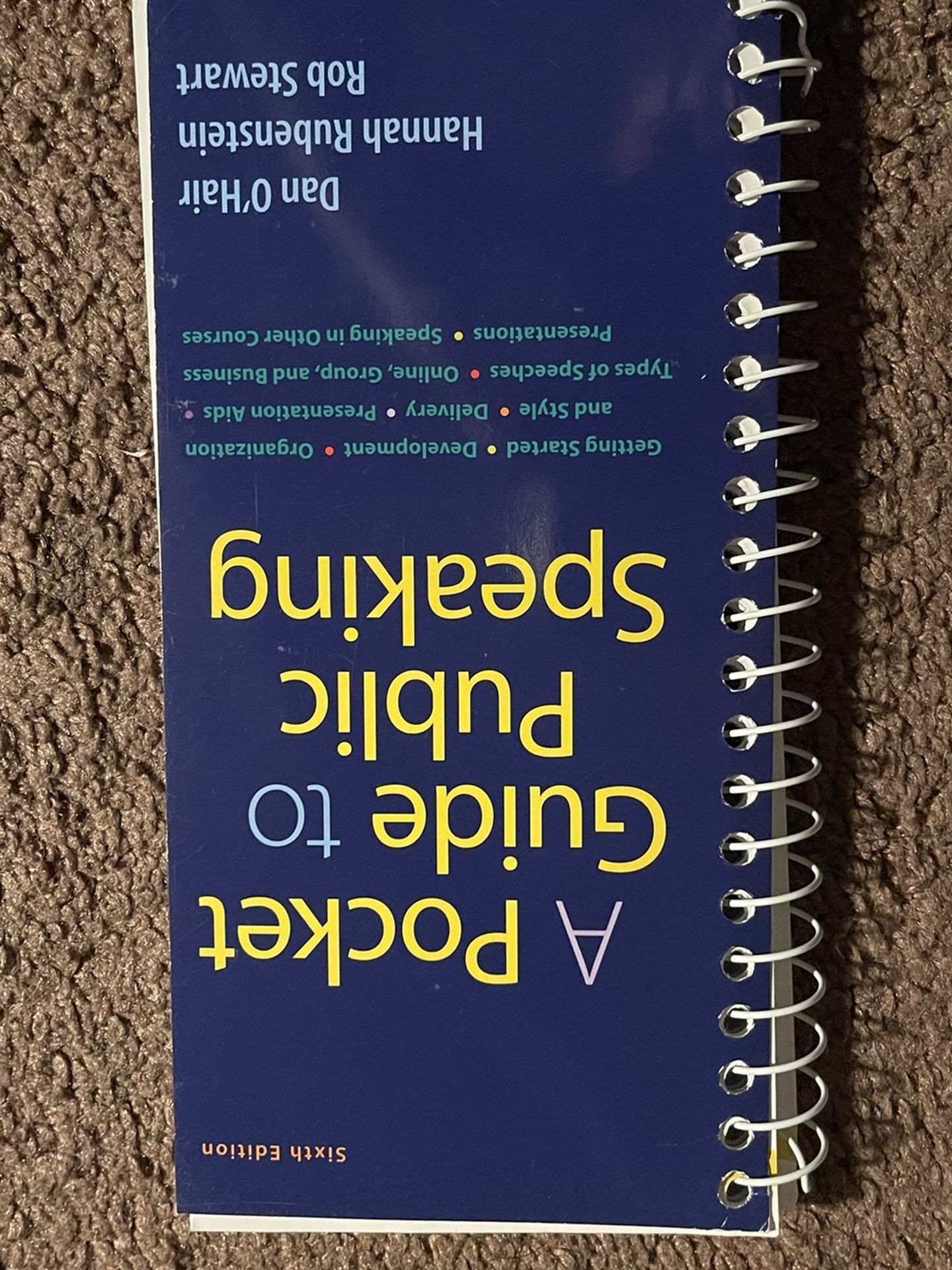A Pocket Guide To Public Speaking.. 6th Edition