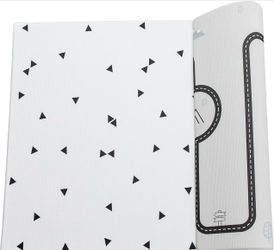 LITTLE Bot Ofie Mat, Soft Baby Play mat, Reversible Foam Floor mat, 6.5 ft x 4.5 ft, Durable and Non-Toxic (Country Road, Large