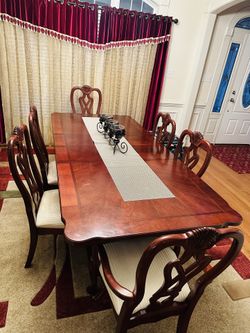 Complete Set- Dining Table with Chairs, China Cabinet including China and a Dining Server