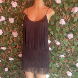 Black Fringe Dress 