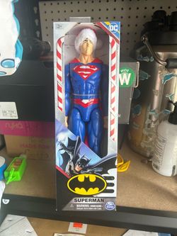 DC UNIVERSE SUPERMAN CHRISTMAS HOLIDAY POSABLE 12" ACTION FIGURE SANTA HAT
