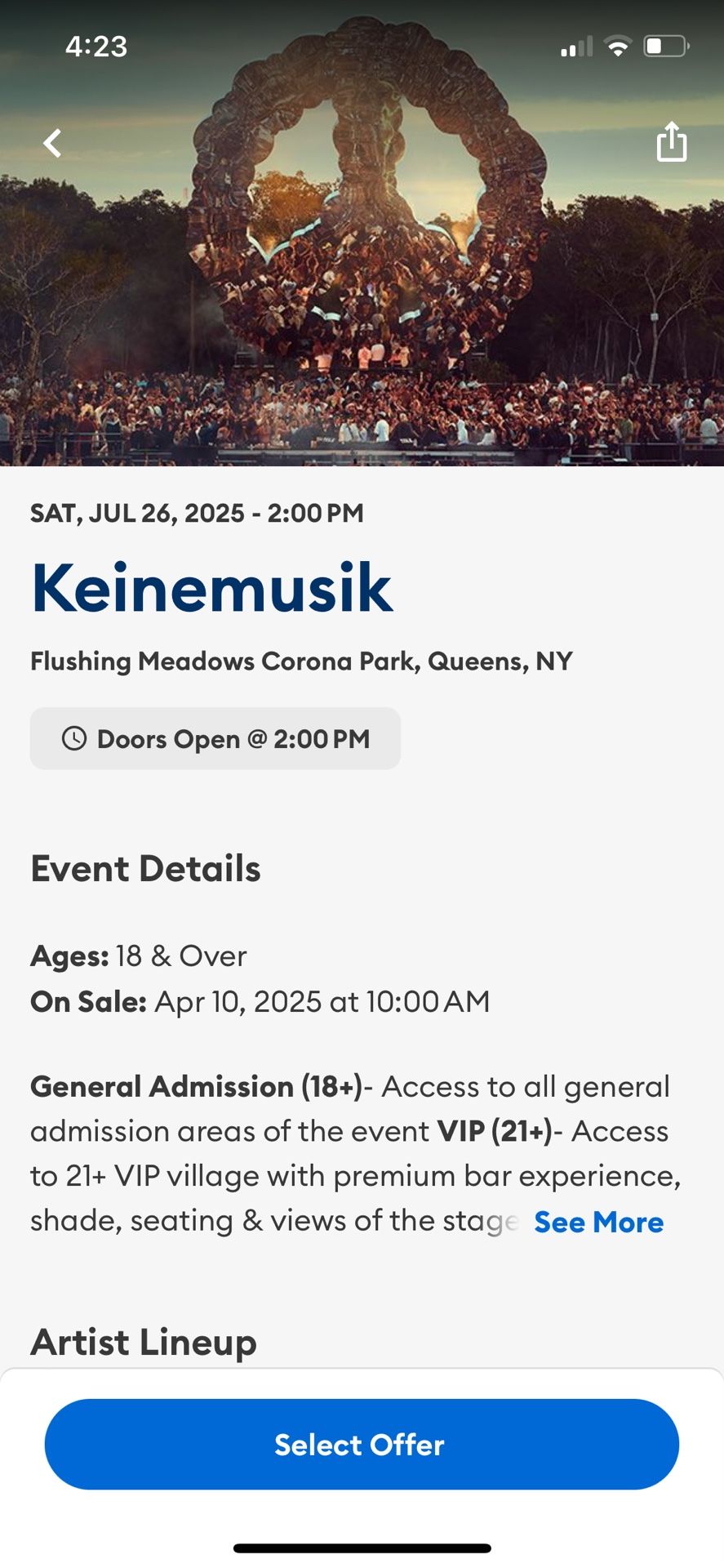 Keinemusik on July 26th In Flushing Meadows Corona Park, Queens NY