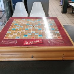 Scrabble Game, Checkers, Dominos And Chest 