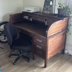 ANTIQUE ROLLTOP HANDMADE DESK