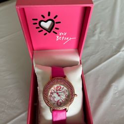 Betsey Johnson NEW OLD STOCK Rhinestone Watch with box never removed or worn!