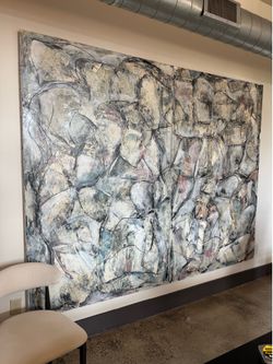 Huge Original Oil/Fixed Charcoal Abstract Painting by  Matthew Dibble “Landslide”  – 80” x 100”