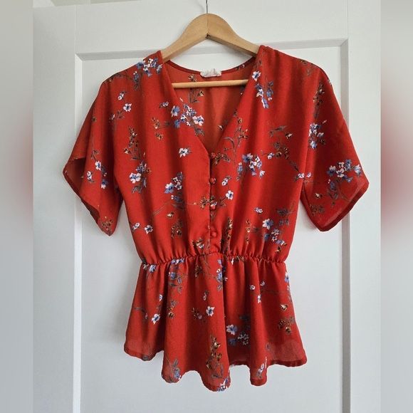 Sienna Sky Orange Small Womens Top