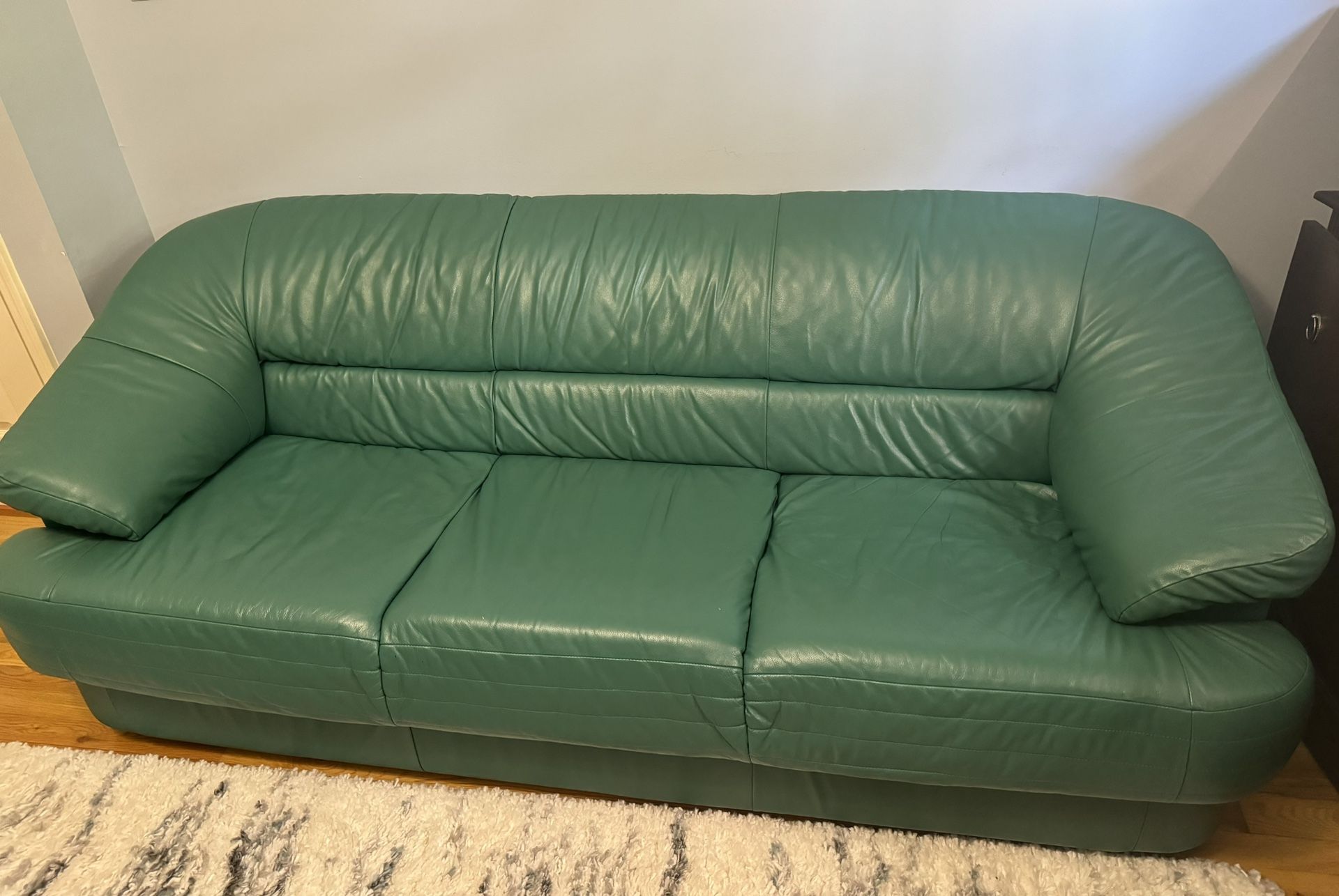 Set of 2 two leather sofas made in Italy Floor Lamp