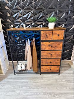 6 Drawer Dresser With Hanging Rack