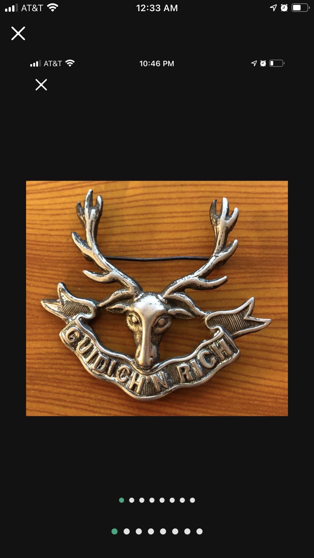 Vintage Highland Regiment Cuidich ‘n’ Rich Stags Head Military Cap Badge 