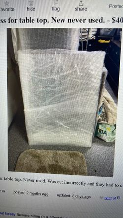 Glass For Table Top. 26 X 34”. New, Never Used. $40 Or Best Offer.