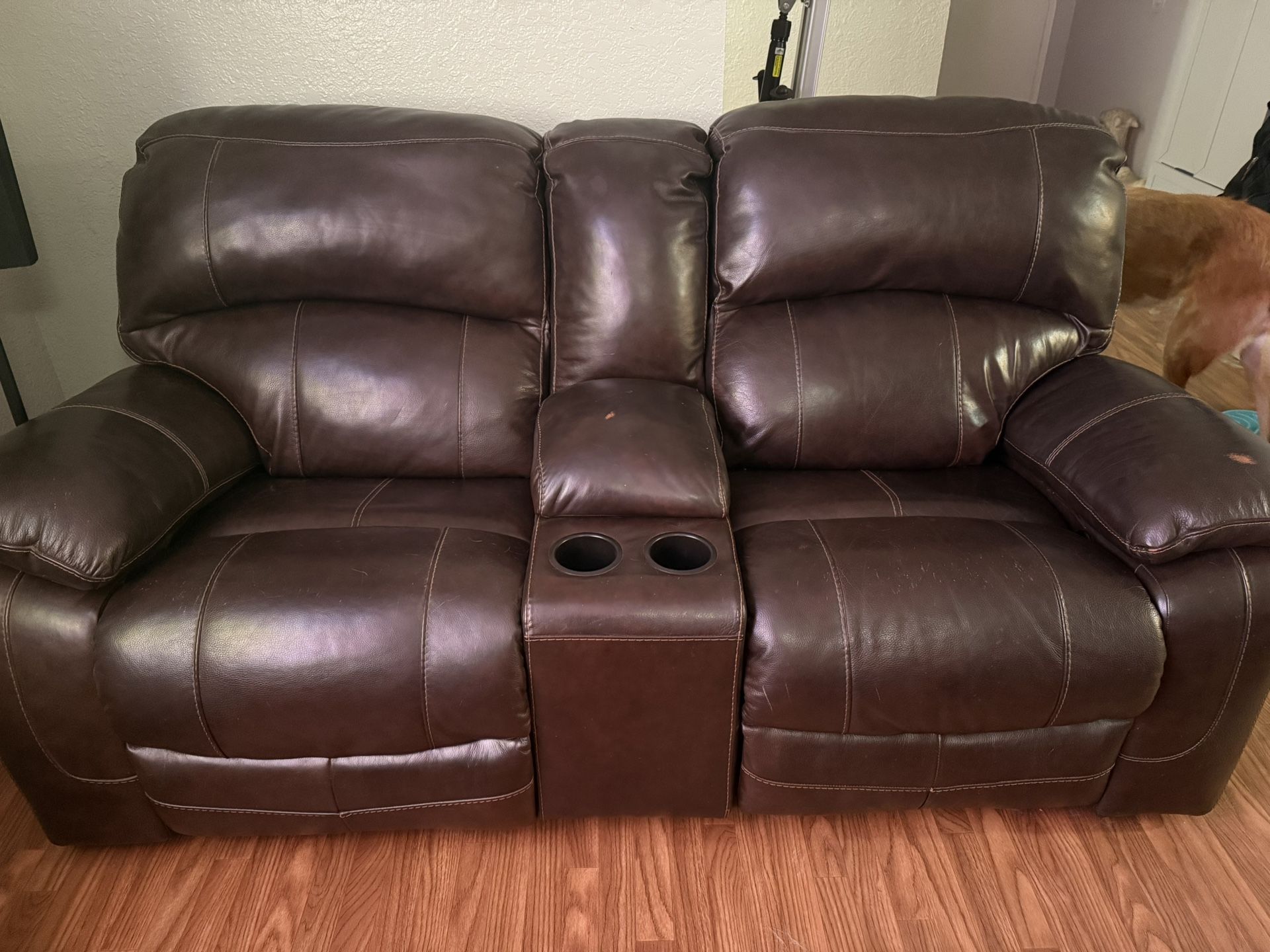 Free Leather Reclining Couch And Loveseat