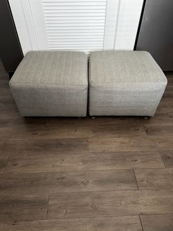 air of Green/Gray Ottomans – Excellent Condition