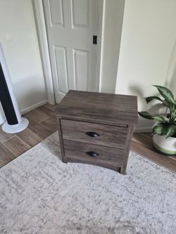 2 wooden Nightstands with black handles