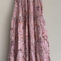 pink flower dress strapless