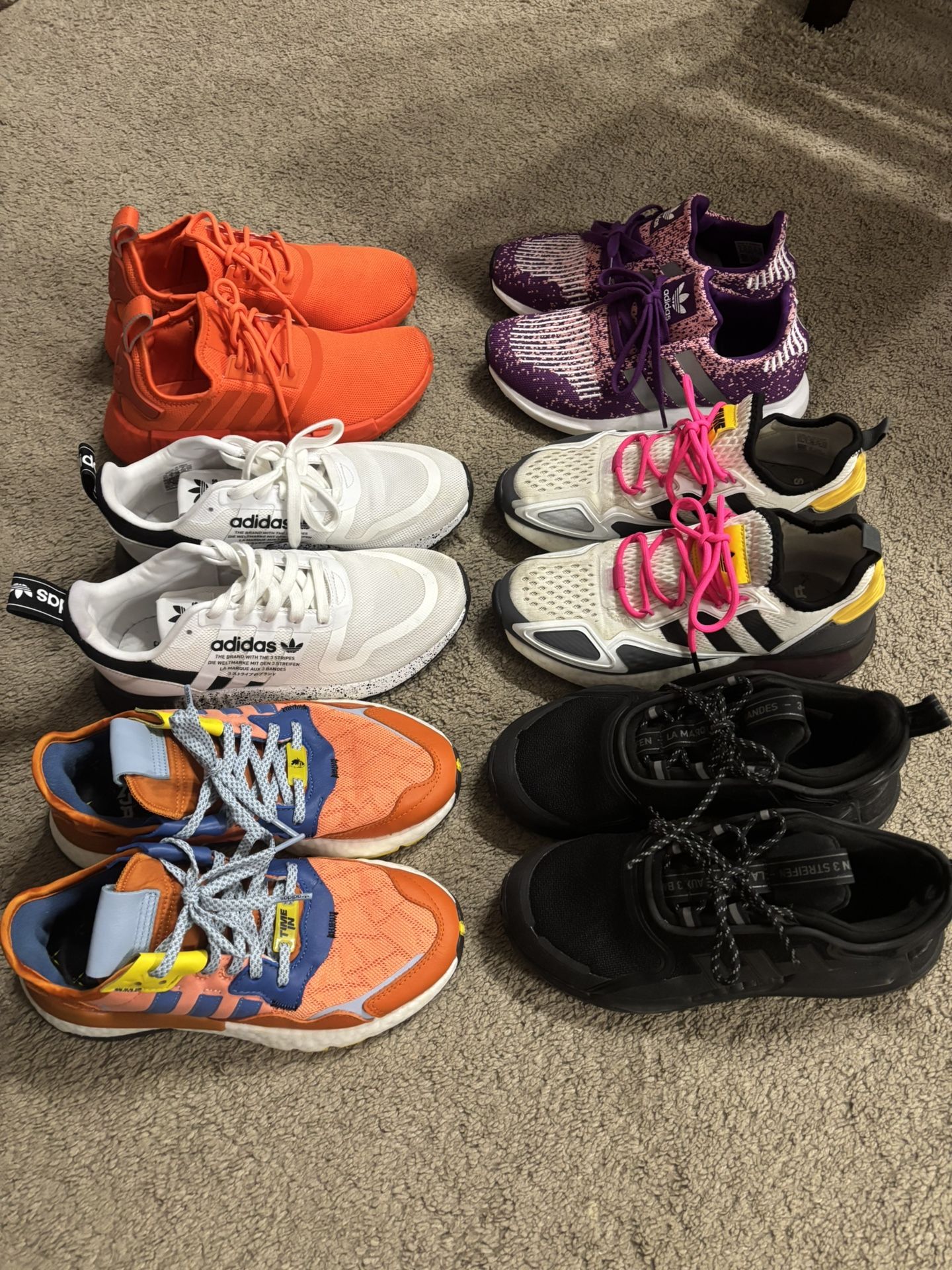 6 Pairs Of Kids Adidas Sneakers ( Selling Altogether ) 