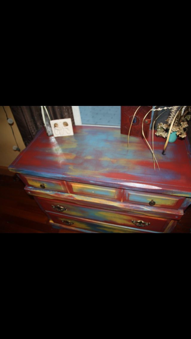 Hand Painted, One-of-a-Kind, Refurbished Dresser